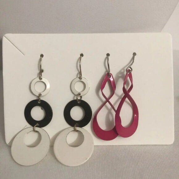 Retro 80's Style Fashion Earrings 4 Pairs - Picture 3 of 9